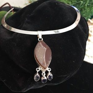 ⏰⏰ LAST CHANCE ⏰⏰ 925 STERLING Brown & Amethyst Pendant. Pendant only.